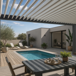 Pérgola bioclimática Horizon 3 | Lamas perpendiculares