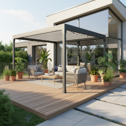 Pérgola bioclimática Horizon 3, modelo autoportante