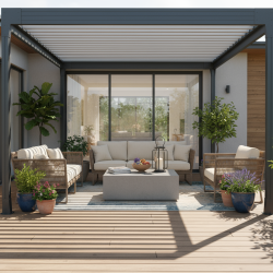 Pérgola bioclimática Horizon 3, modelo autoportante