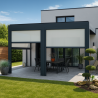 Cofre con guías modelo 115 | Para pérgola con poste de 115 mm.