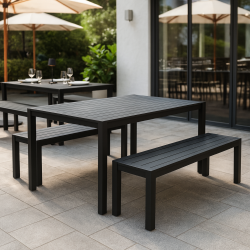 Conjunto de mesa y bancos