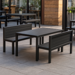 Conjunto de mesa y bancos