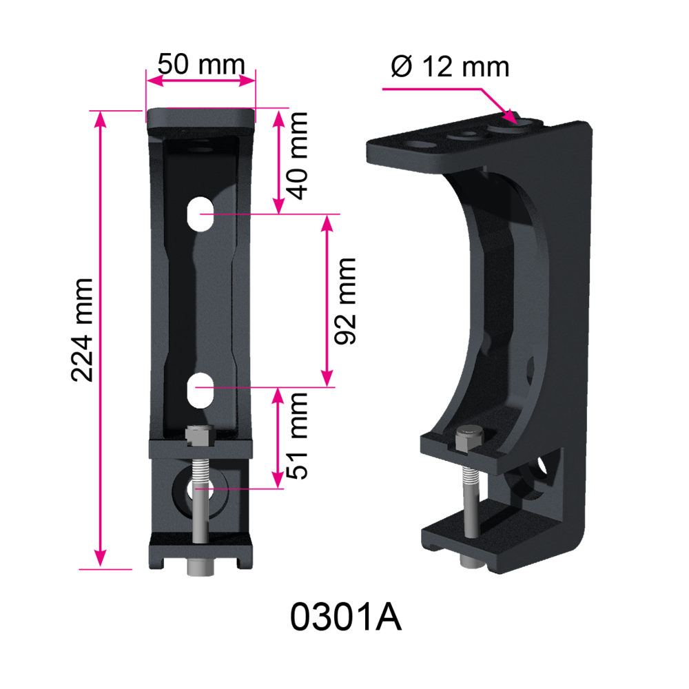 Soporte monobloque para fachada y techo 300